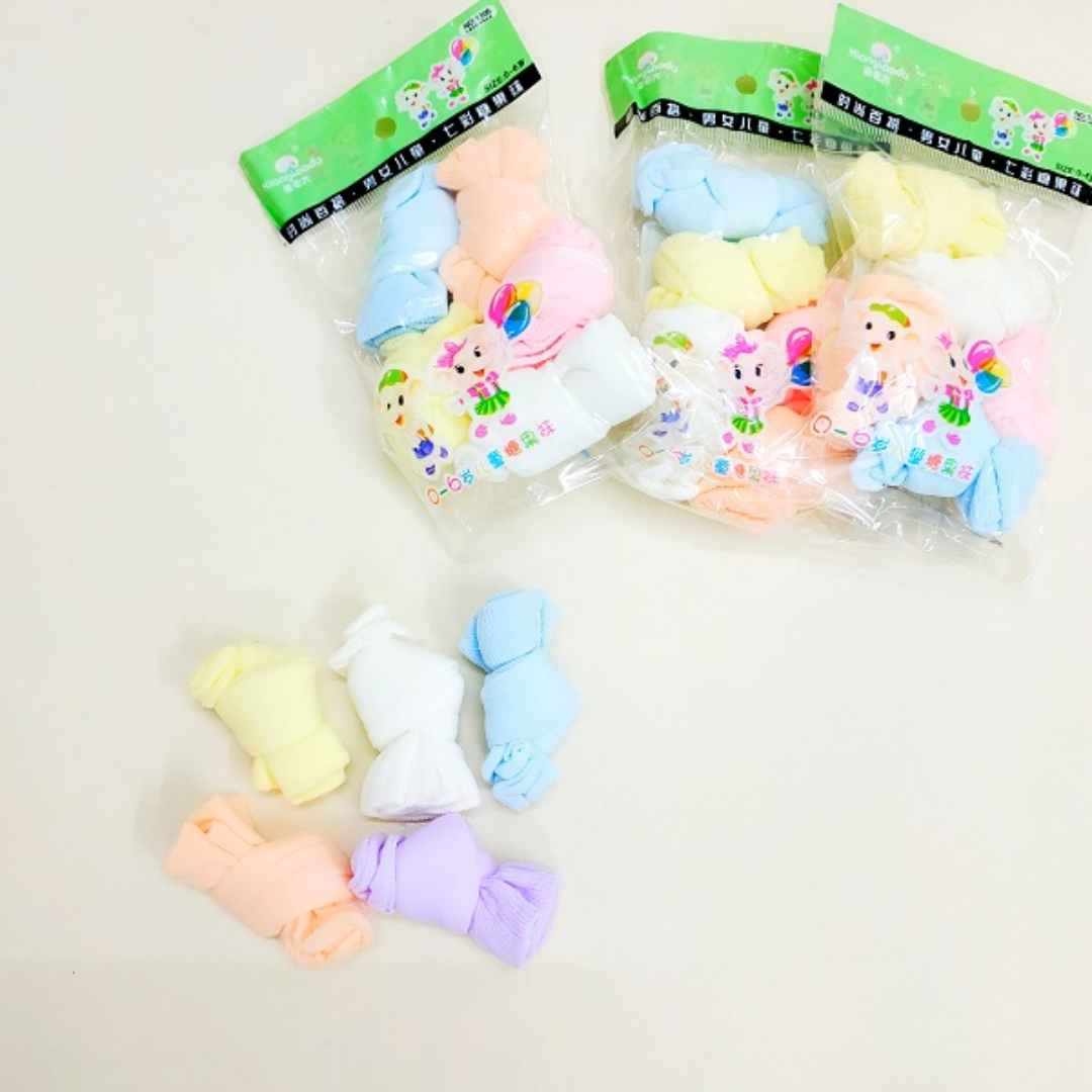 Infant Cute Cotton Ankle Baby Boys Girls Socks (5 Pair) Color as per Stock